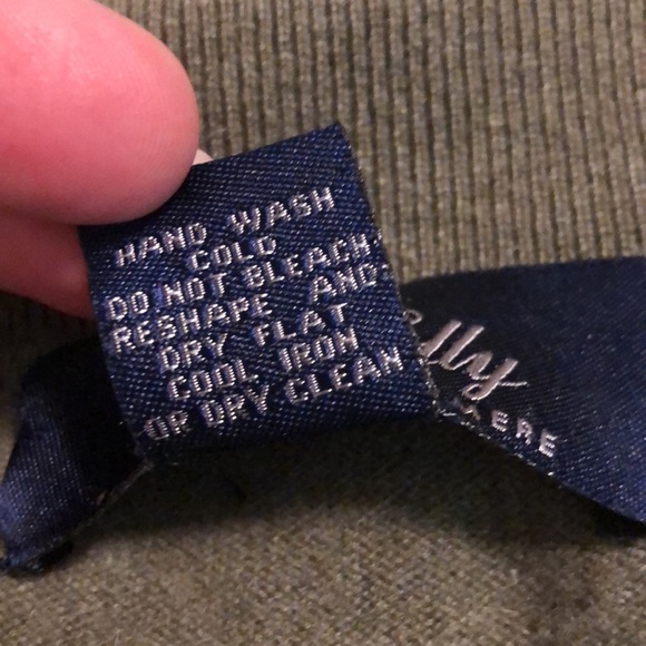 Vtg ALLEN SCULLY Size XL Mens 2-Ply Cashmere 3-BtnNeck Polo Sweaters Olive Green - Picture 11 of 12